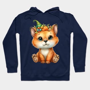 Cute Cat with flowers on her head Hoodie